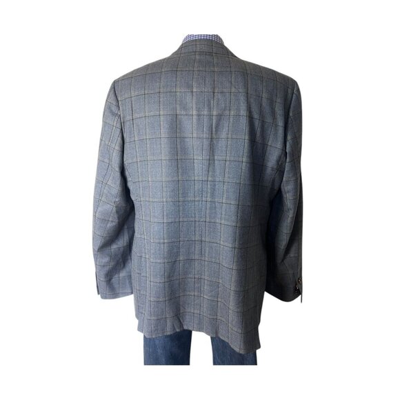 Trunk Club Sport Coat Jacket BESPOKE Wool Windowpane Working cuff Men's 44L - Picture 6 of 10